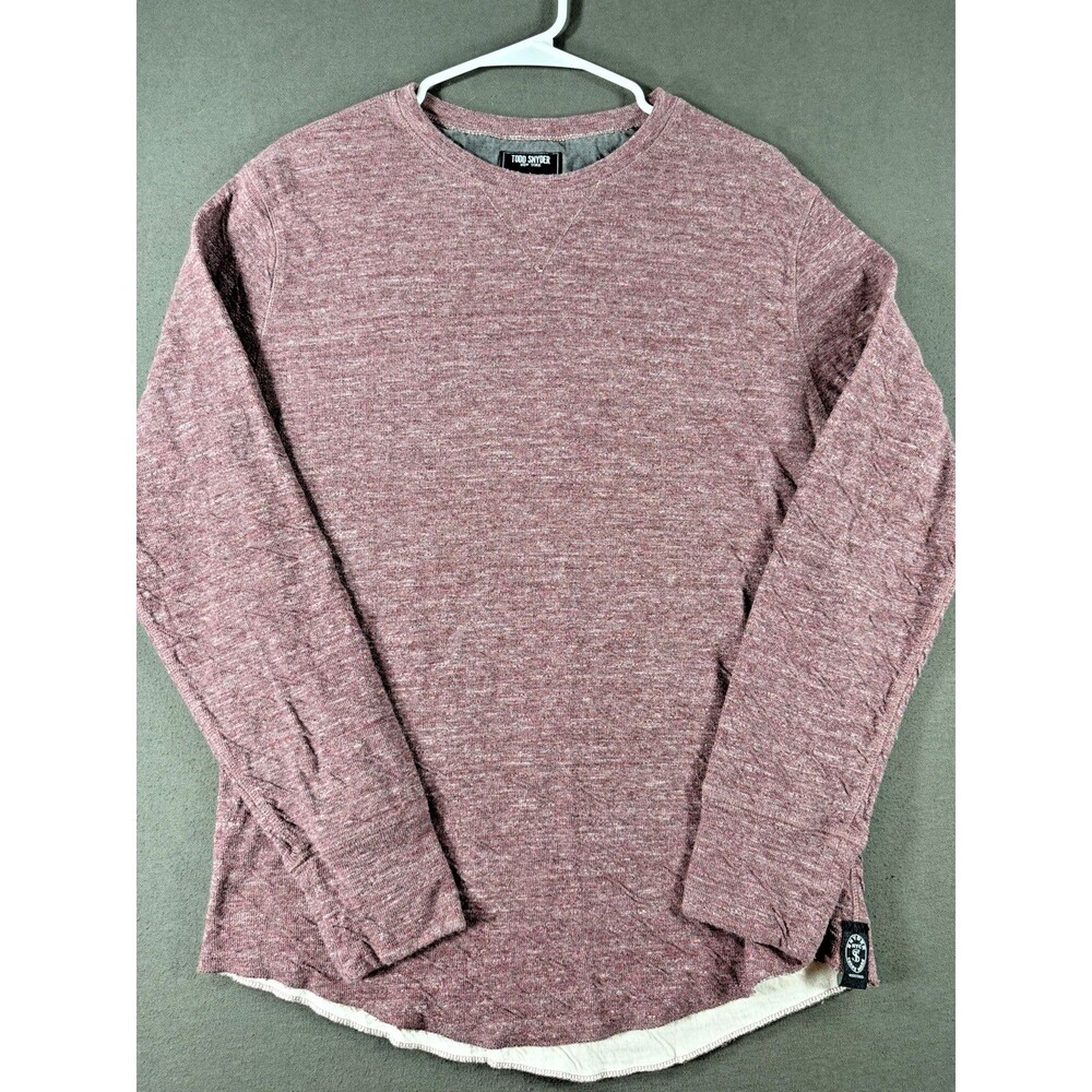 Todd Snyder Slub Knit Long Sleeve Crewneck Shirt Mens Large Red Sweater Portugal